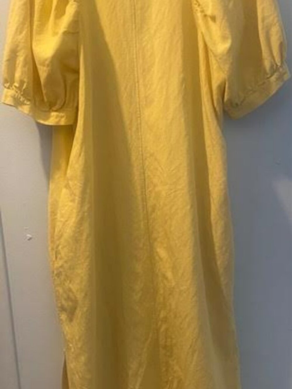 Ann Taylor Petite Yellow Puff Sleeve Midi Dress LP - Picture 6 of 7
